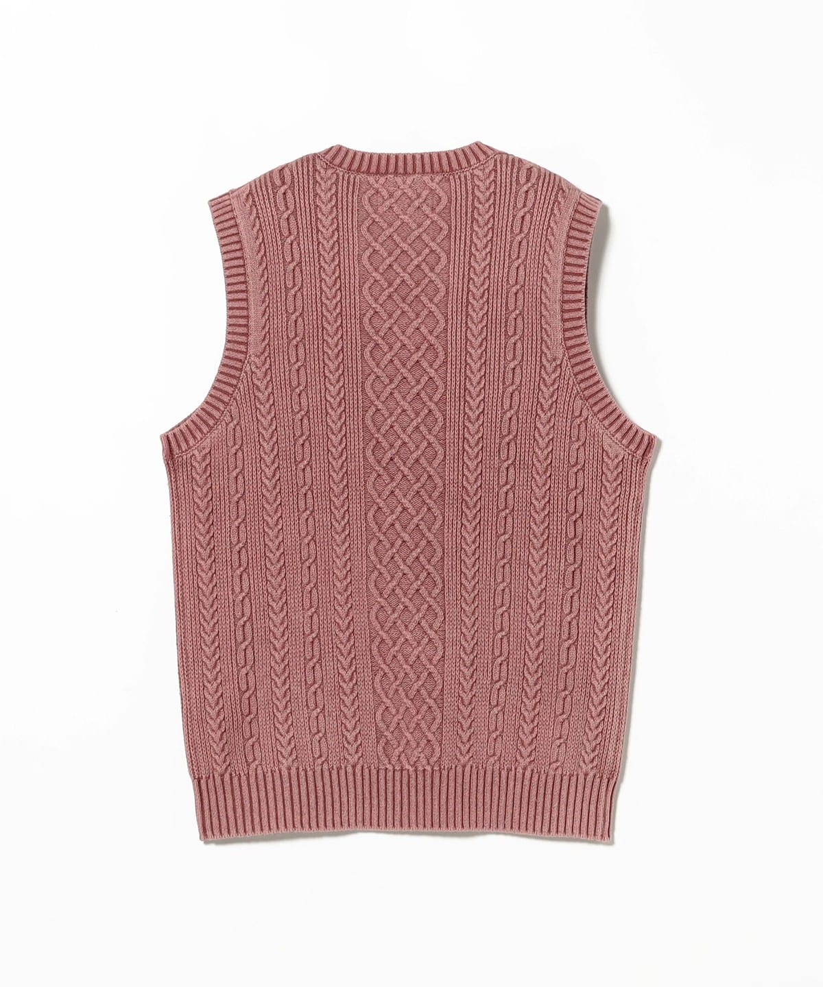 BEAMS PLUS（ビームス プラス）Knit Vest Aran Pattern Pigment Dyed