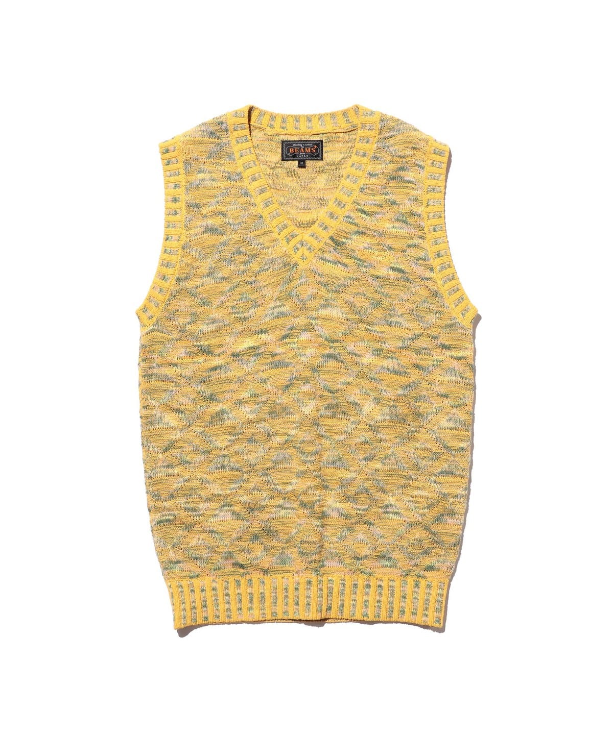 'V-Neck Vest 'KASURI' Jacquard �g�b�v�X MEN YELLOW S'