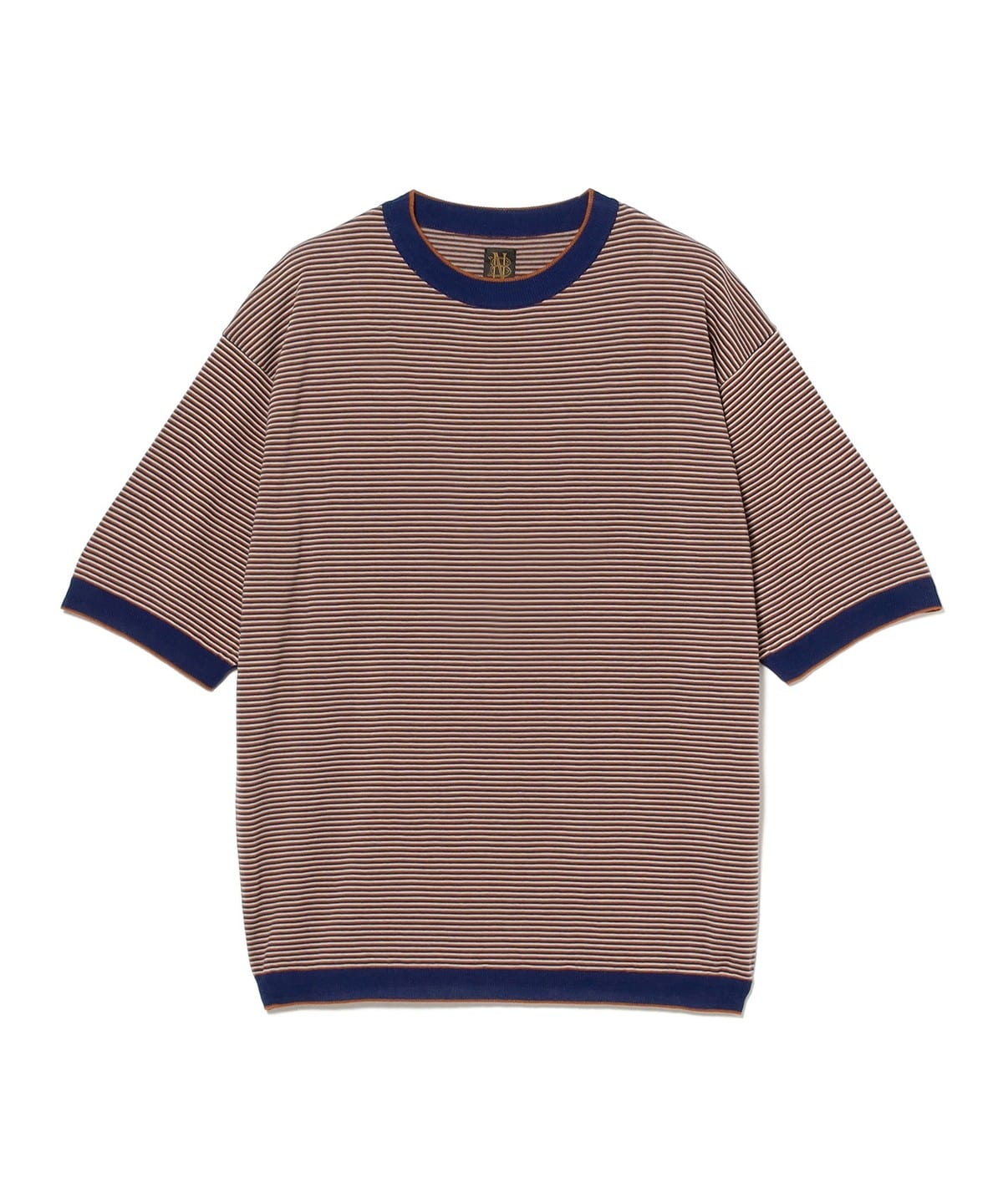 �y�ʒ��zBATONER �o�g�i�[ / KNIT TEE �g�b�v�X MEN NAVY×BRICK×LIGHT BEIGE 2