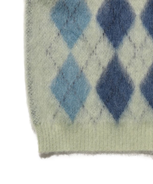 Mohair Argyle Knit Vest