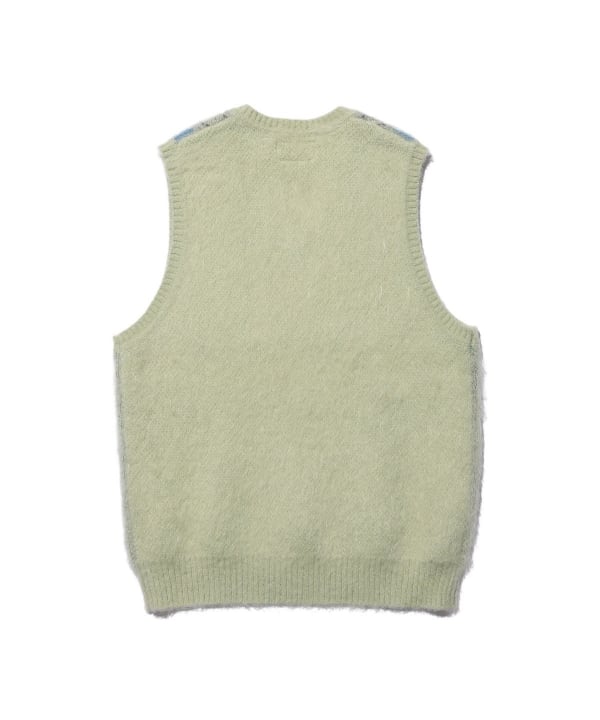 Mohair Argyle Knit Vest