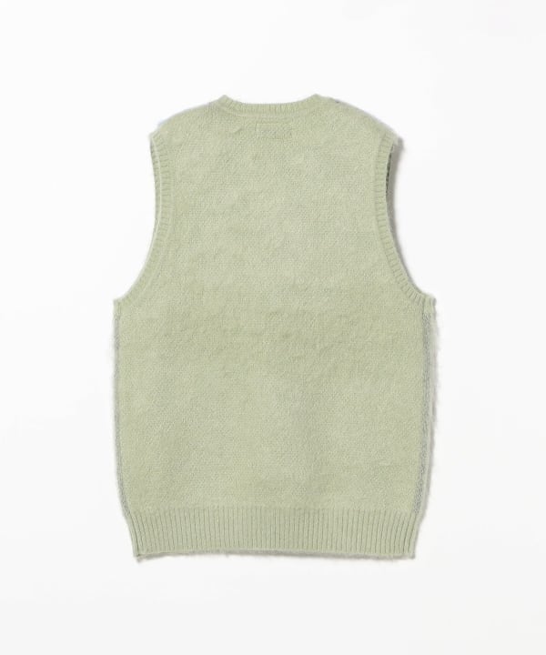 Mohair Argyle Knit Vest