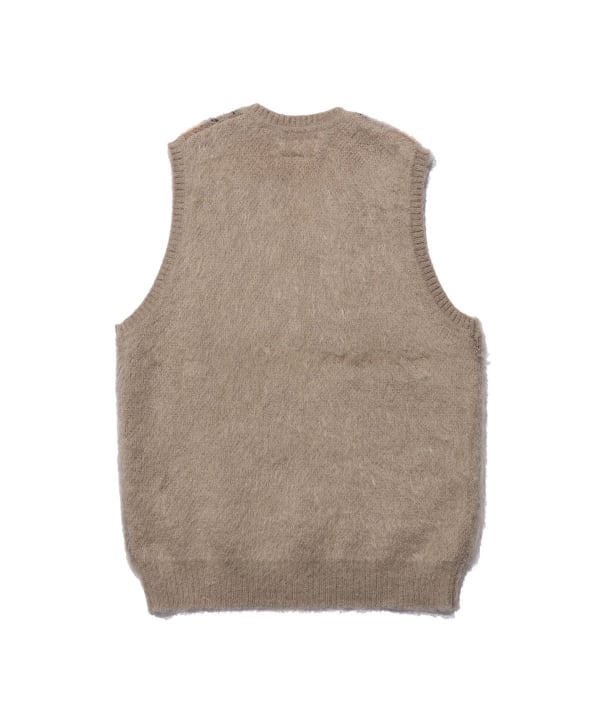 Mohair Argyle Knit Vest