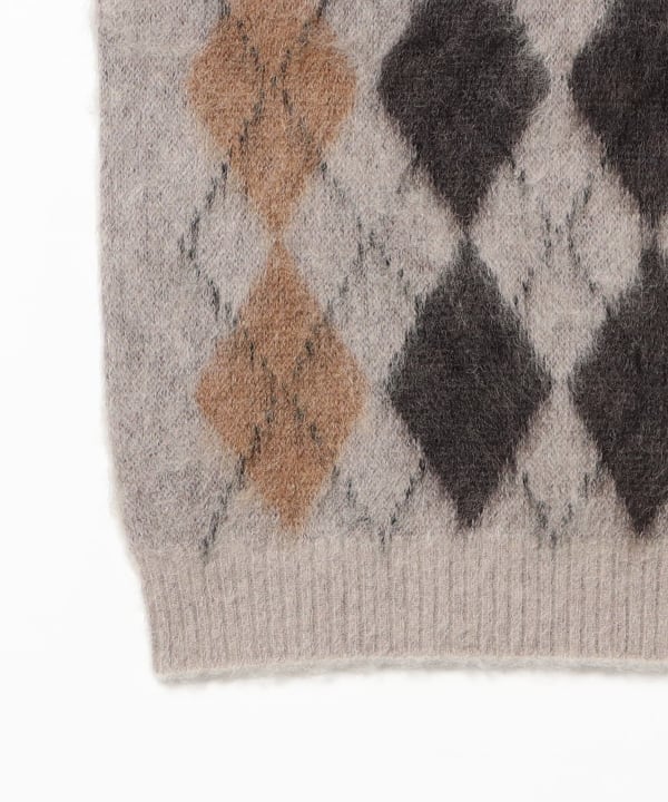 Mohair Argyle Knit Vest