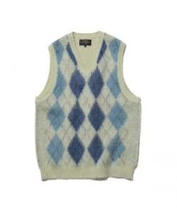 Mohair Argyle Knit Vest
