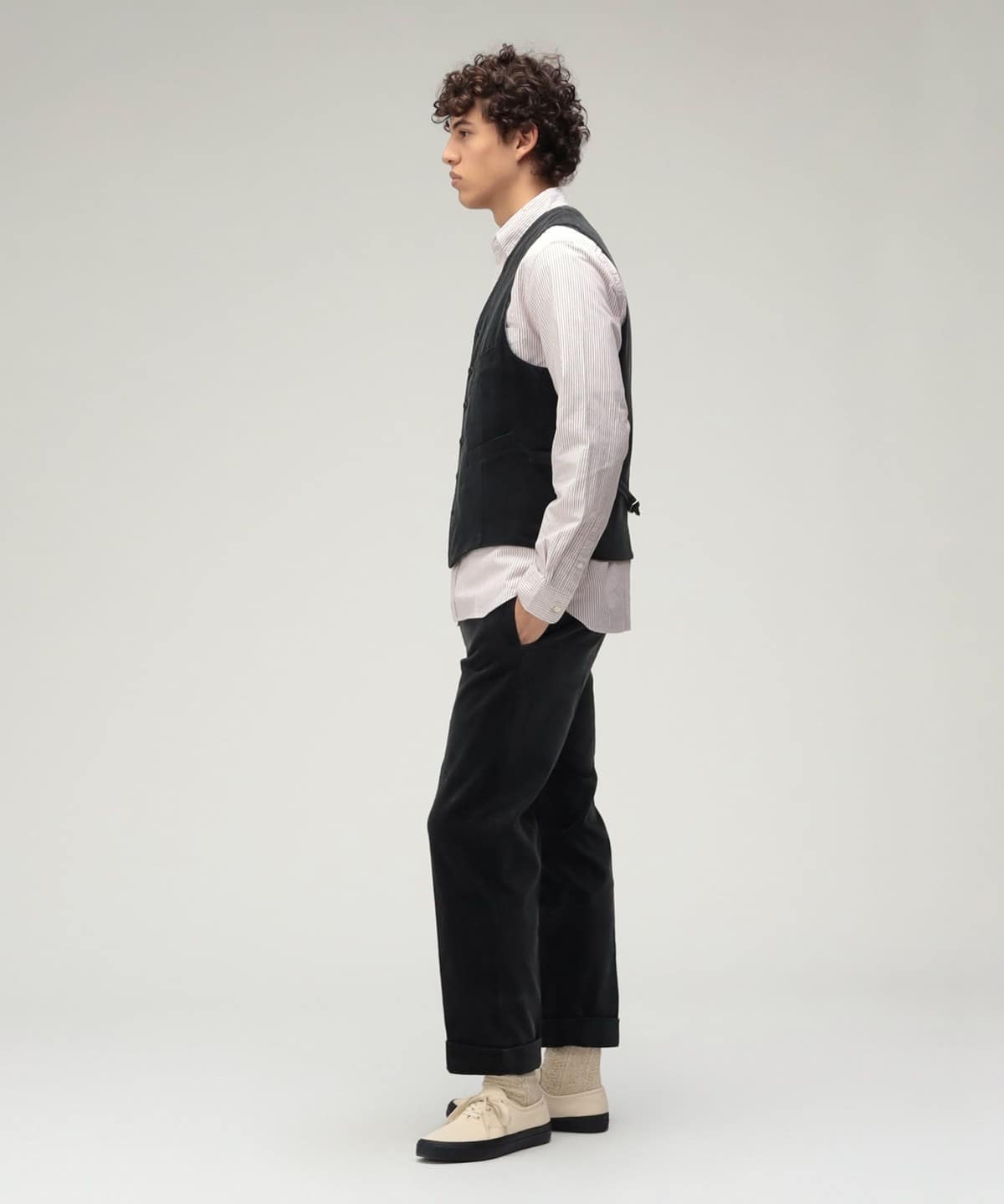 ビームスプラス ベスト ジレ コーデュロイ ダークブラウン M BEAMS PLUS（ビームス プラス）Waistcoat Corduroy（トップス ベスト