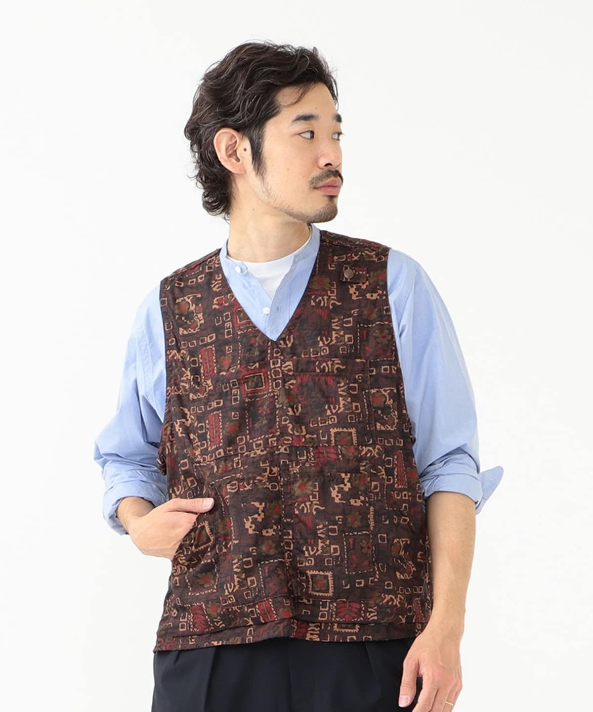 BEAMS PLUS（ビームス プラス）ポリエステル バティック プリント