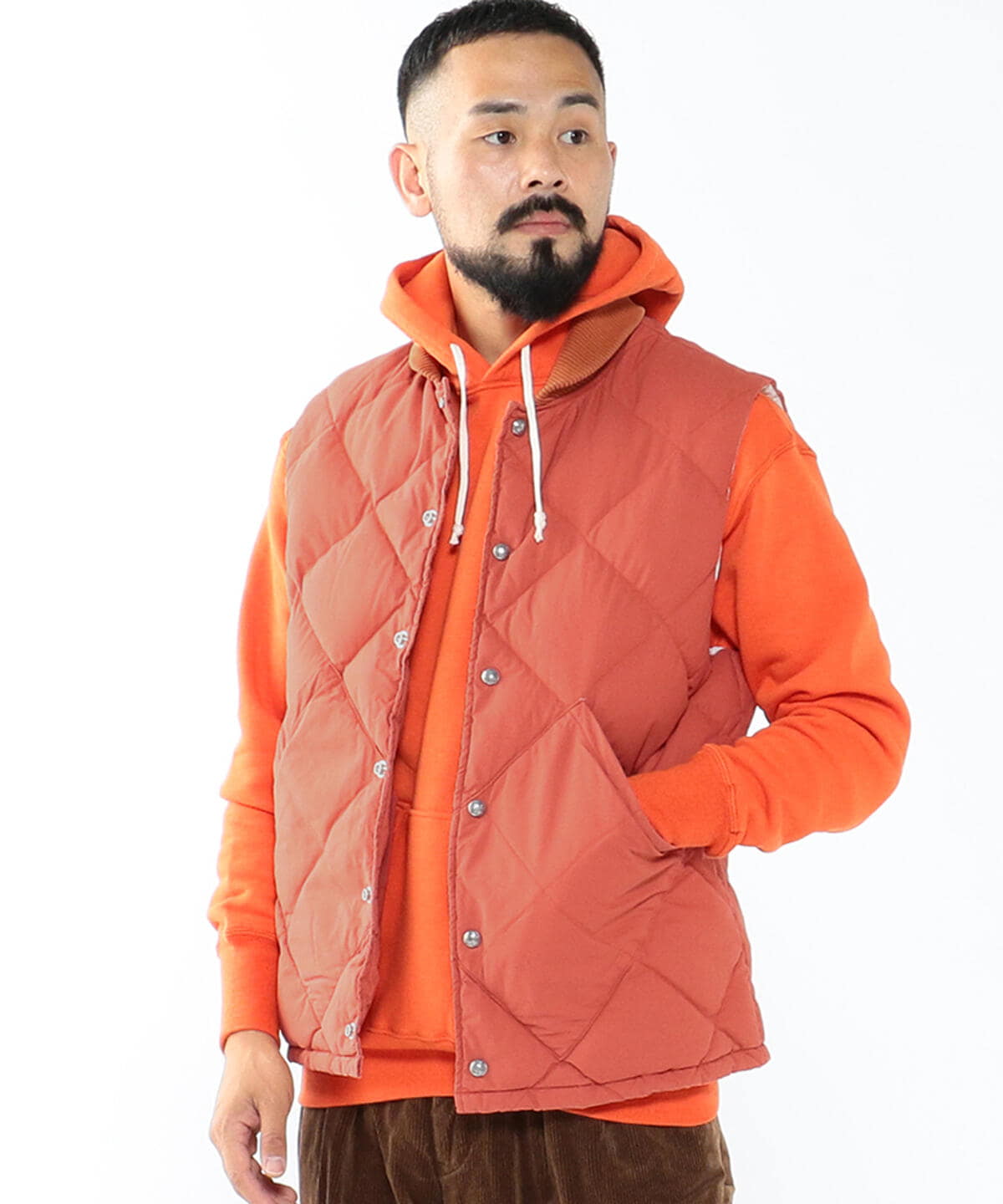 ORANGE】REMI RELIEF * BEAMS PLUS / 別注 Down Vest www