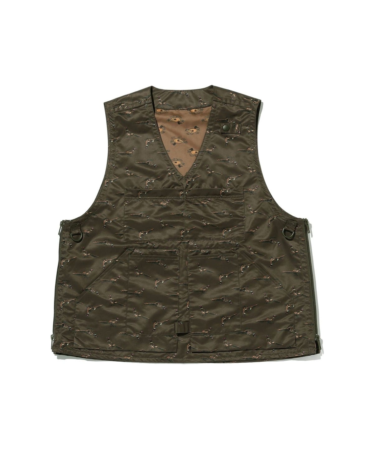 Adventure Vest Polyester Animal Print トップス MEN OLIVE XL Adventure Vest Polyester Animal Print トップス MEN OLIVE XL
