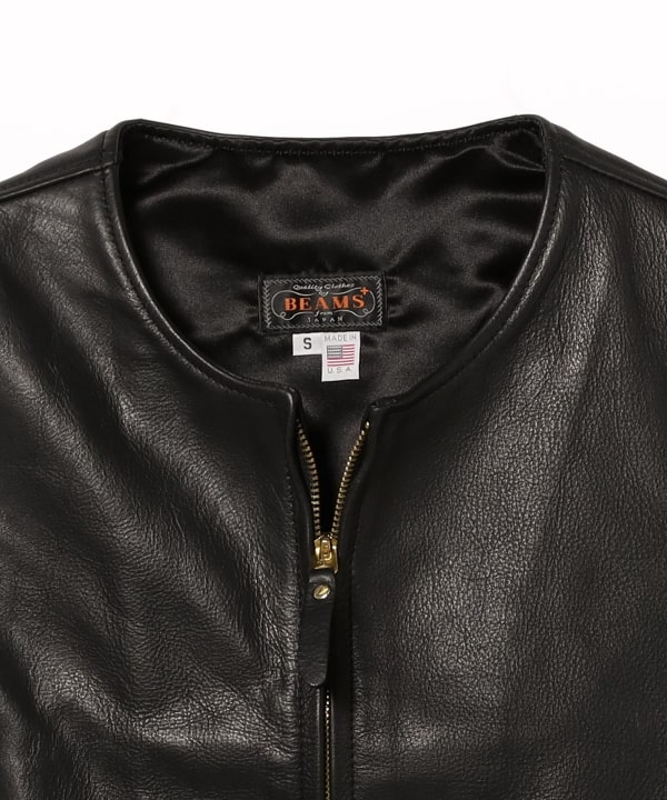 BEAMS PLUS（ビームス プラス）LEATHER VEST（トップス ベスト）通販