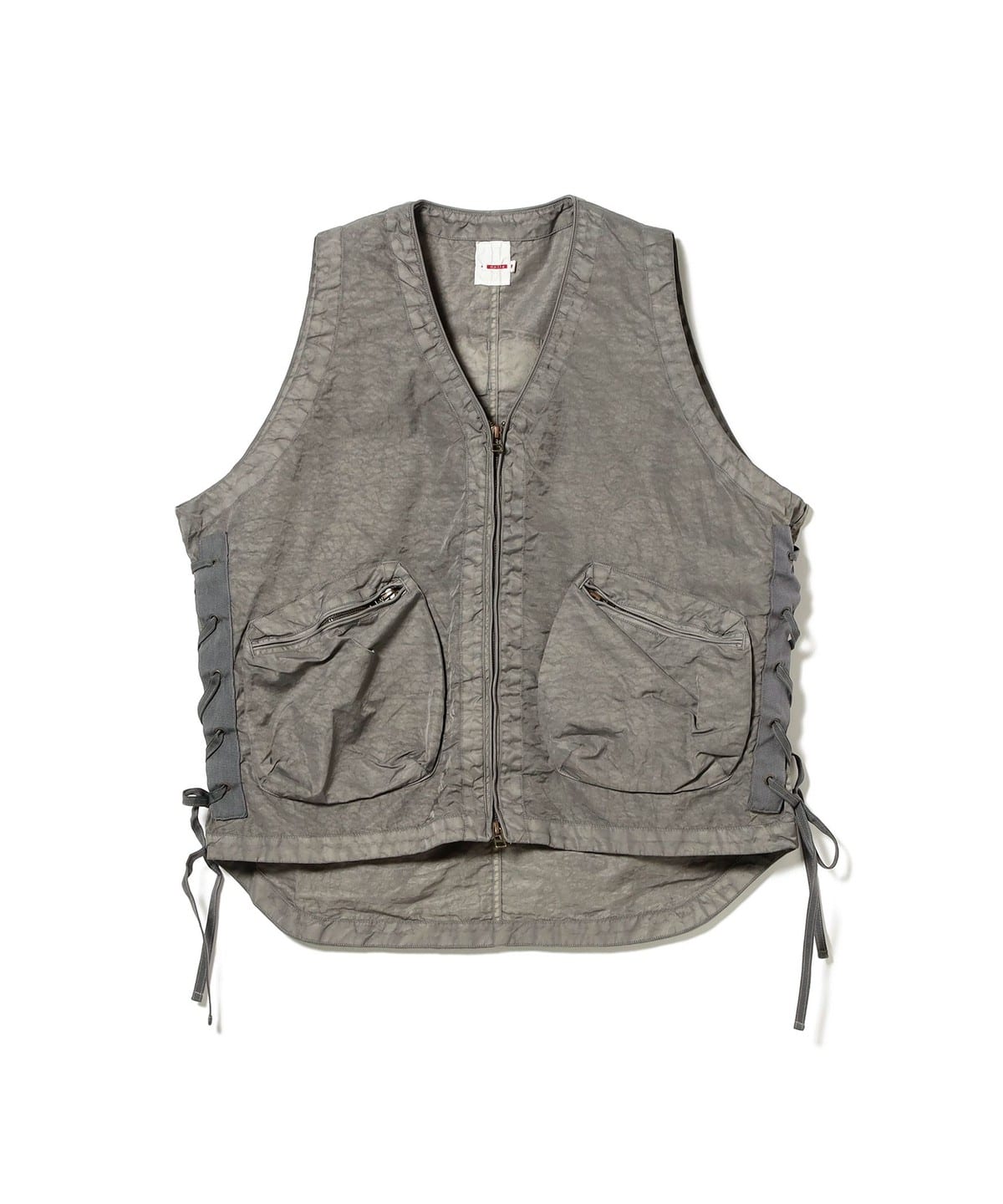 【別注】dip ディップ / Military Lace-up Vest トップス MEN SILVER S 【別注】dip ディップ / Military Lace-up Vest トップス MEN SILVER S