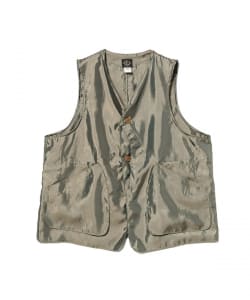 POST OVERALLS / #3503-DEE Vest2 : metallic taffeta khaki