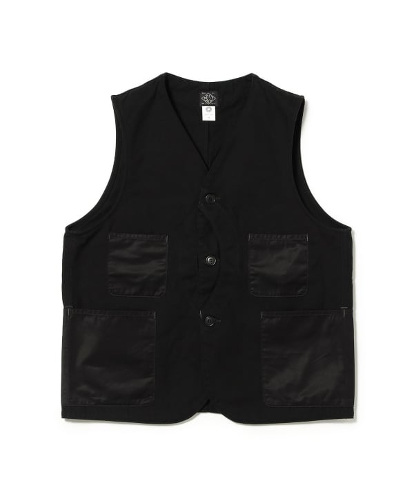 POST OVERALLS / #3504-CSB Royal Moody : cotton serge combo black