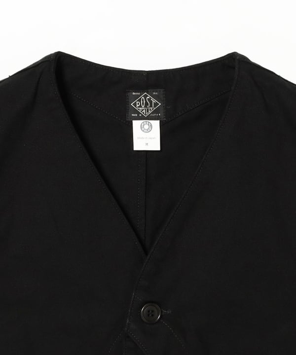 POST OVERALLS / #3504-CSB Royal Moody : cotton serge combo black