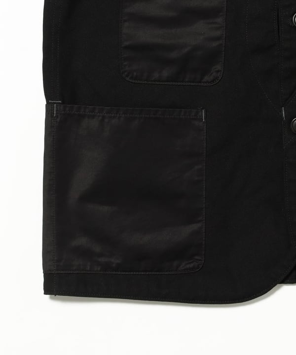 POST OVERALLS / #3504-CSB Royal Moody : cotton serge combo black