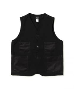 POST OVERALLS / #3504-CSB Royal Moody : cotton serge combo black