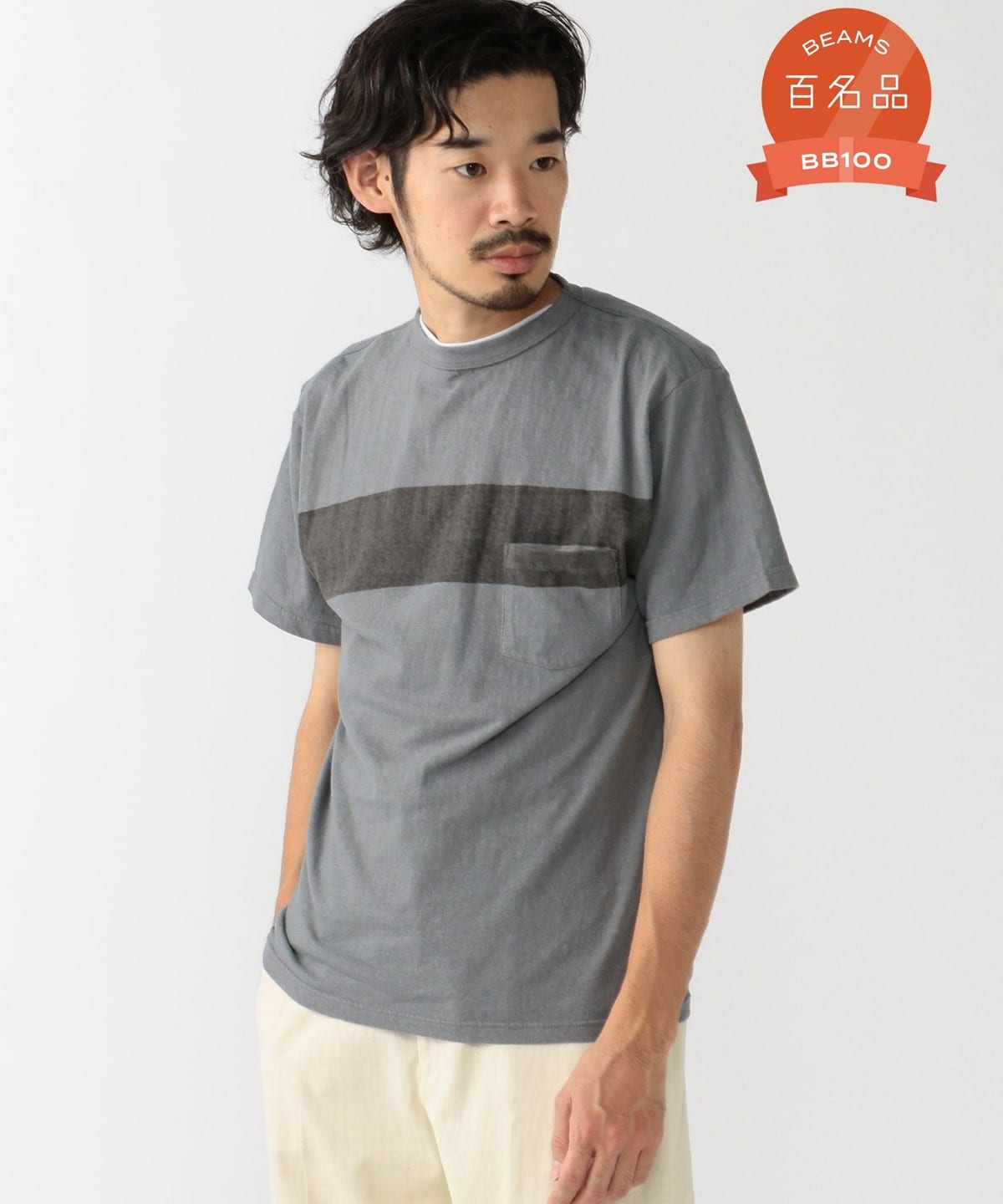 【別注】KAPTAIN SUNSHINE キャプテン サンシャイン / WEST COAST T-shirt Tシャツ・カットソー MEN BLUE GREY*BLACK LINE M 【別注】KAPTAIN SUNSHINE キャプテン サンシャイン / WEST COAST T-shirt Tシャツ・カットソー MEN BLUE GREY*BLACK LINE M