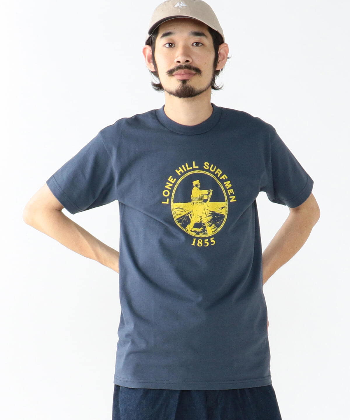 BEAMS PLUS BEAMS PLUS OLD SOLDIER / SURFMEN TEE NAVY（T 卹/剪裁和