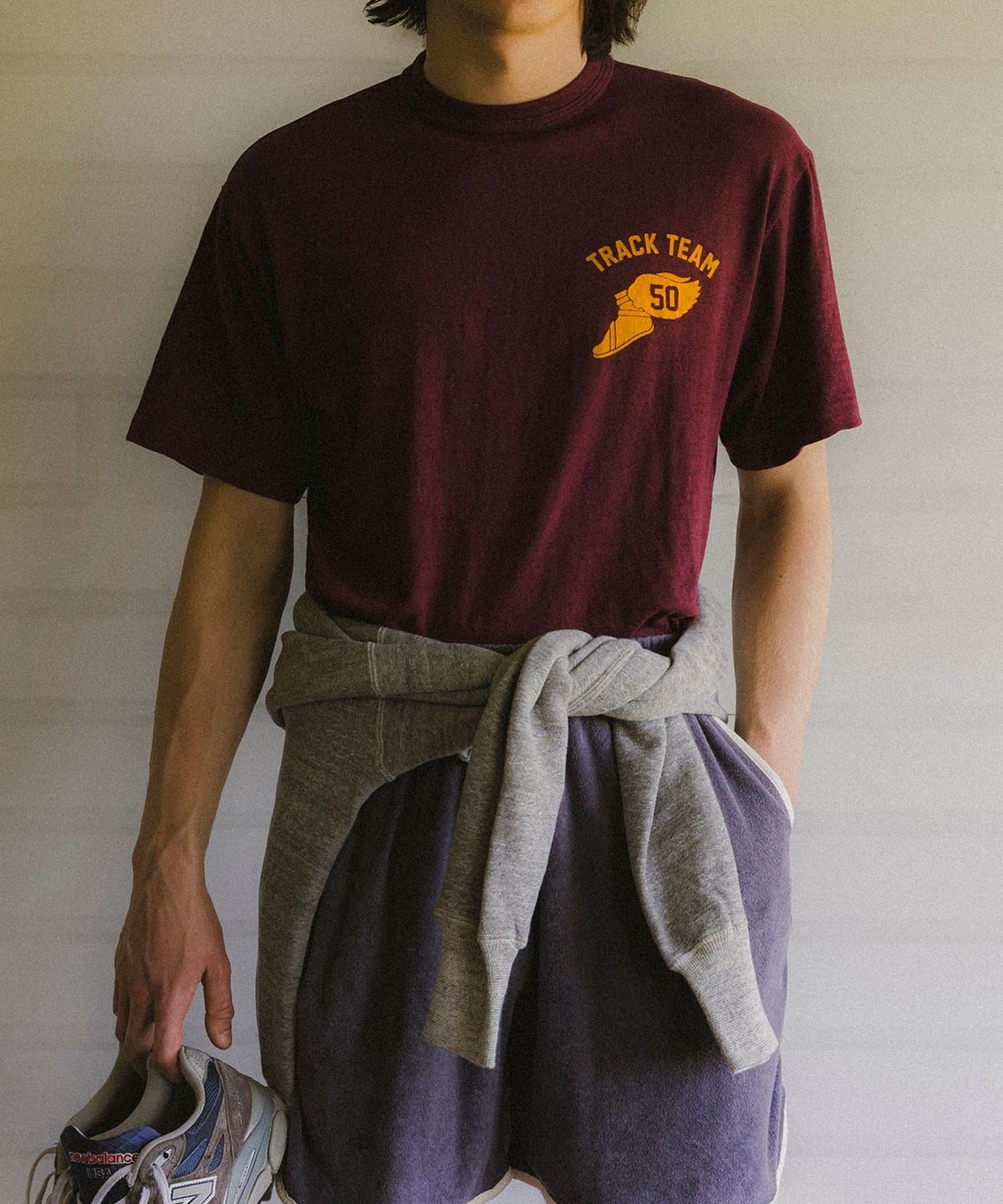 【新品】WAREHOUSE × BEAMS PLUS Tshirt ボルドー L BEAMS PLUS（ビームス プラス）【別注】WAREHOUSE & CO. / Lot 4601