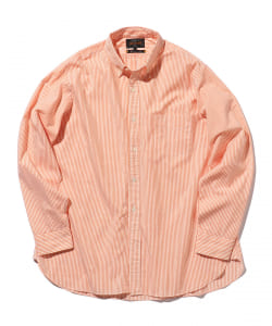 ▲BEAMS PLUS / コットン シルク ブロックストライプ ボタンダウンシャツ クラシックフィット