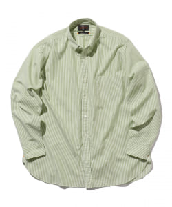 ▲BEAMS PLUS / コットン シルク ブロックストライプ ボタンダウンシャツ クラシックフィット