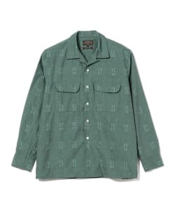 ▲テトロンコットン ジャカード シャンブレー オープンカラー シャツ