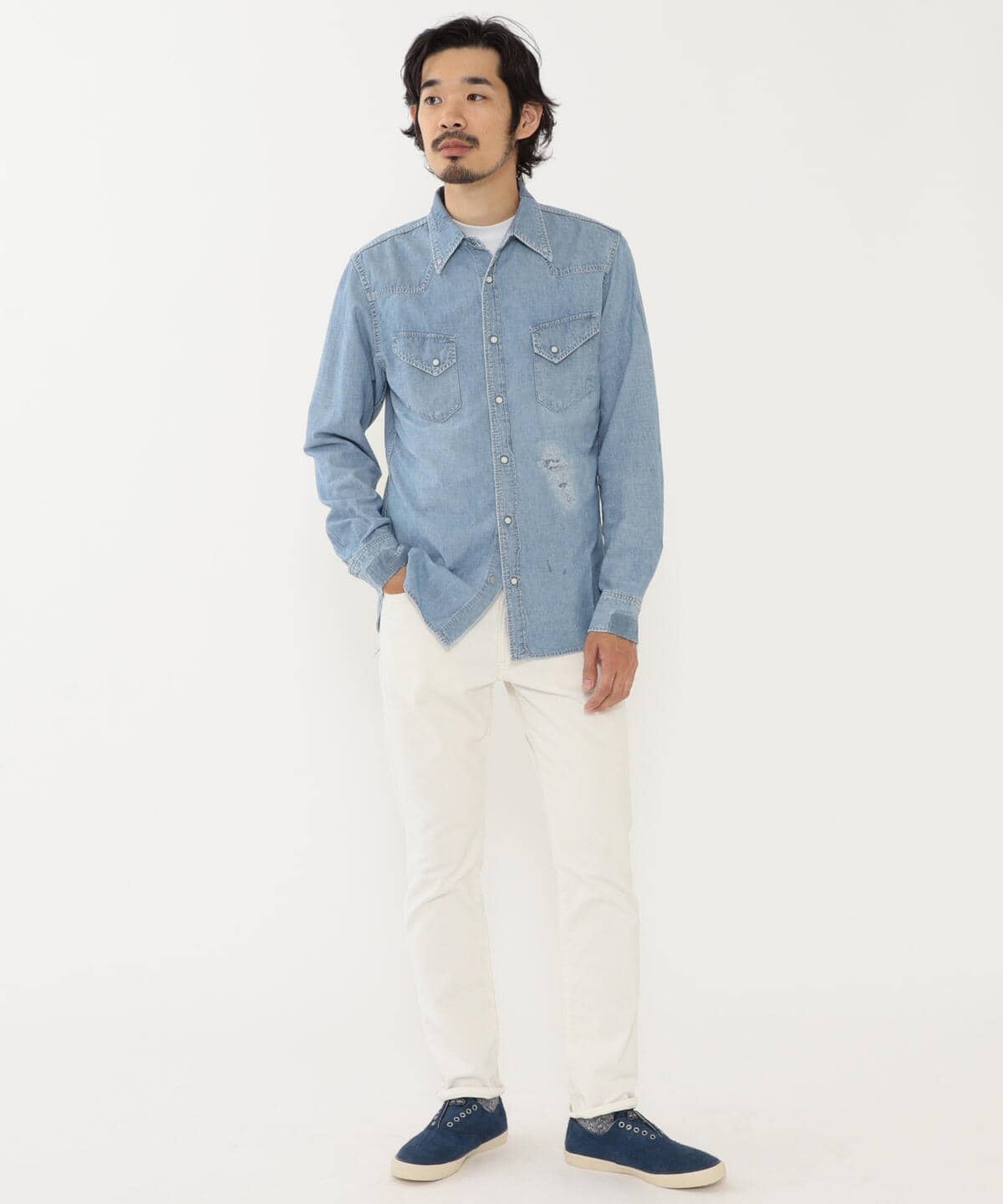 BEAMS PLUS（ビームス プラス）REMI RELIEF / Chambray Western shirt ...