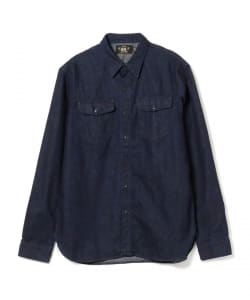RRL / Indigo Cotton-Linen Denim Work shirt