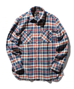 ▲BEAMS PLUS / シャギー ネルチェック ワークシャツ