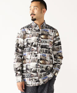 ▲ts(s) / Landscape Inkjet Print Cotton Cloth B.D. Shirt