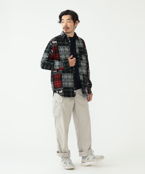 新品未使用 BEAMS PLUS / ジャカード パッチワーク ガイド シャツ BEAMS PLUS（ビームス プラス）ジャカード パッチワーク ガイド