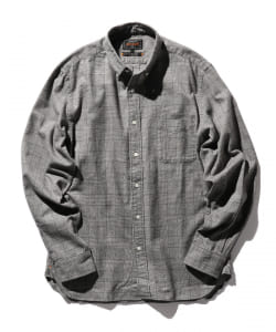 ▲BEAMS PLUS / シャギー グレンチェック ボタンダウン シャツ