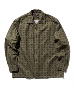 ▲BEAMS PLUS / シャギー ダンプ プリント オープンカラー シャツ