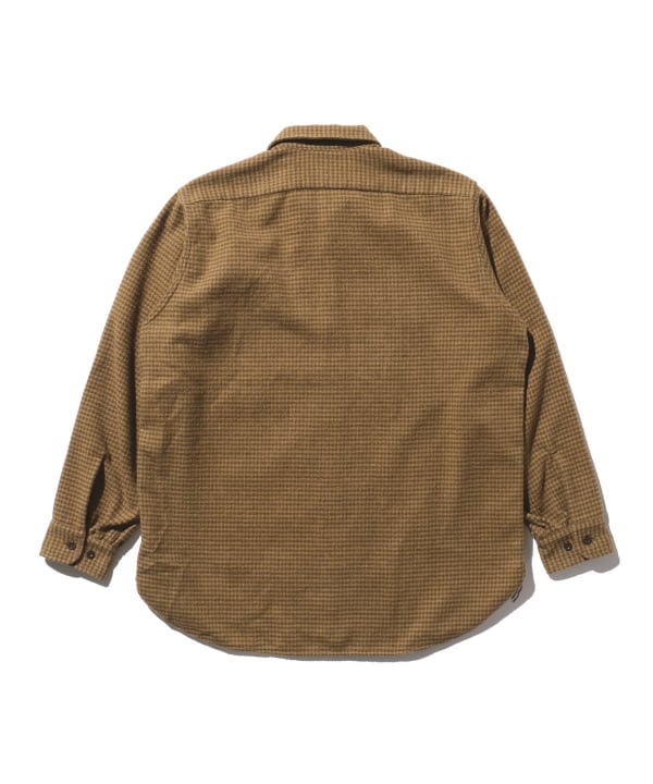 BEAMS+ シャツ ブロックチェック ジャカード ワークシャツ
