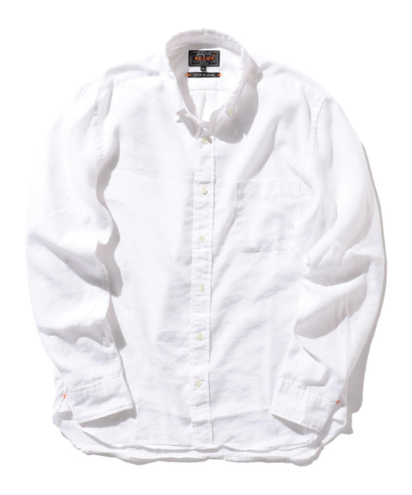 BEAMS PLUS BD リネンシャツ 長袖 無地 ネイビー M 日本製 BEAMS PLUS（ビームス プラス）B.D. COOLMAX (R) Linen（シャツ