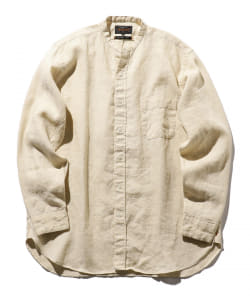 ▲BEAMS PLUS / エジプシャンリネン バンドカラー シャツ クラシック フィット