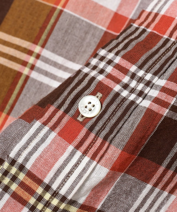 【未使用 タグ付き】BEAMS PLUS B.D. MADRAS 赤系 S 未使用 タグ付き】BEAMS PLUS B.D. MADRAS 赤系 S