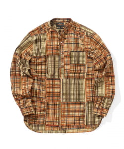 Band Pullover Block Print Plaid