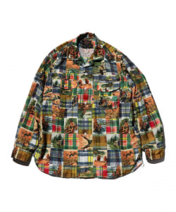 BEAMS PLUS / WORK Classic Fit Jacquard Mapping Patchwork Like Print