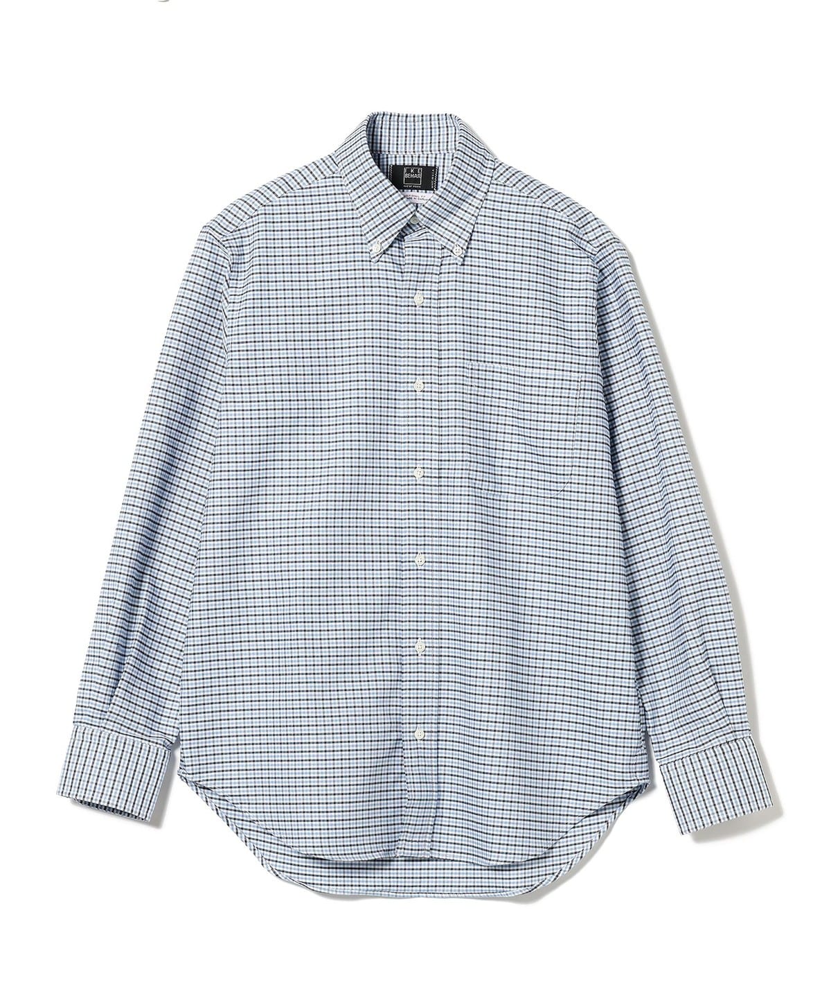 IKE BEHAR アイク・ベーハー / Oxford Mini Gingham Check Button Down Shirt シャツ・ブラウス MEN SAX 16 IKE BEHAR アイク・ベーハー / Oxford Mini Gingham Check Button Down Shirt シャツ・ブラウス MEN SAX 16