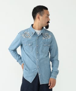 ▲【予約・イベント限定】REMI RELIEF × BEAMS PLUS / 別注 Chambray Western shirt Used