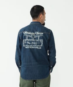 ▲【予約・イベント限定】REMI RELIEF × BEAMS PLUS / 別注 Blue Denim Western shirt Classic Fit