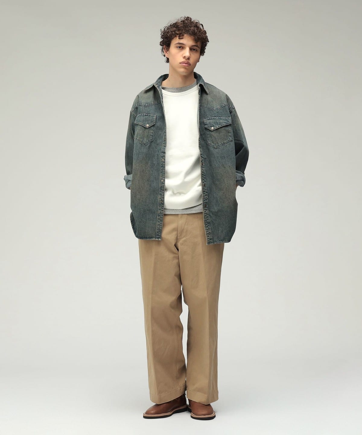 BEAMS PLUS Western Shirt Denim Double Dye (Shirts, Blouses BEAMS