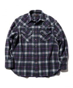 BEAMS PLUS / Western Shirt Wool/Alpaca Plaid Shaggy