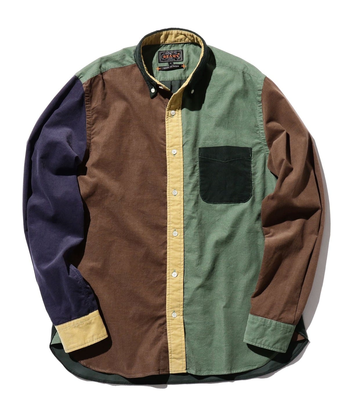 B. D. Corduroy Panel シャツ・ブラウス MEN GREEN S B. D. Corduroy Panel シャツ・ブラウス MEN GREEN S
