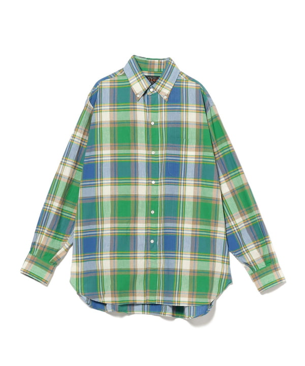 極美品】BEAMS F パッチワークシャツ マドラスチェック 日本製