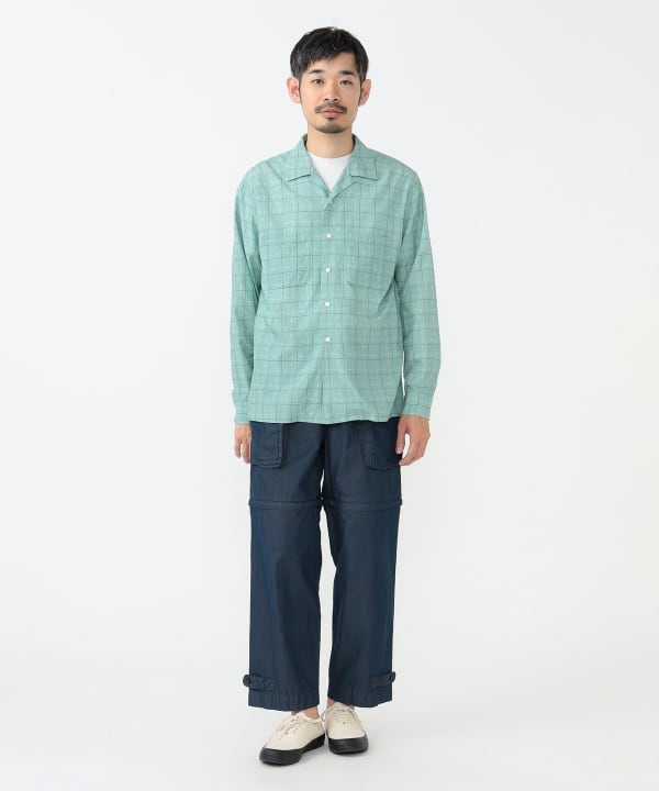 BEAMS PLUS 日本製　コットン　オープンカラーシャツ BEAMS PLUS（ビームス プラス）Open Collar Cotton Linen Panama