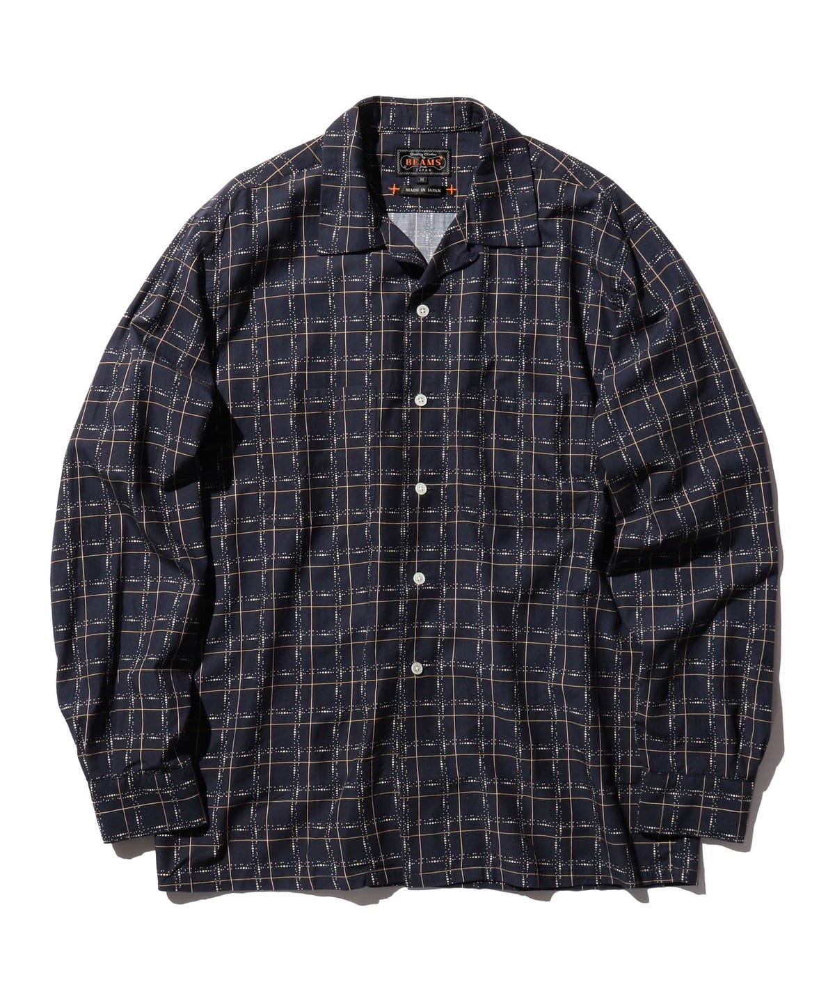 Open Collar Cotton Rayon Print シャツ・ブラウス MEN NAVY M Open Collar Cotton Rayon Print シャツ・ブラウス MEN NAVY M