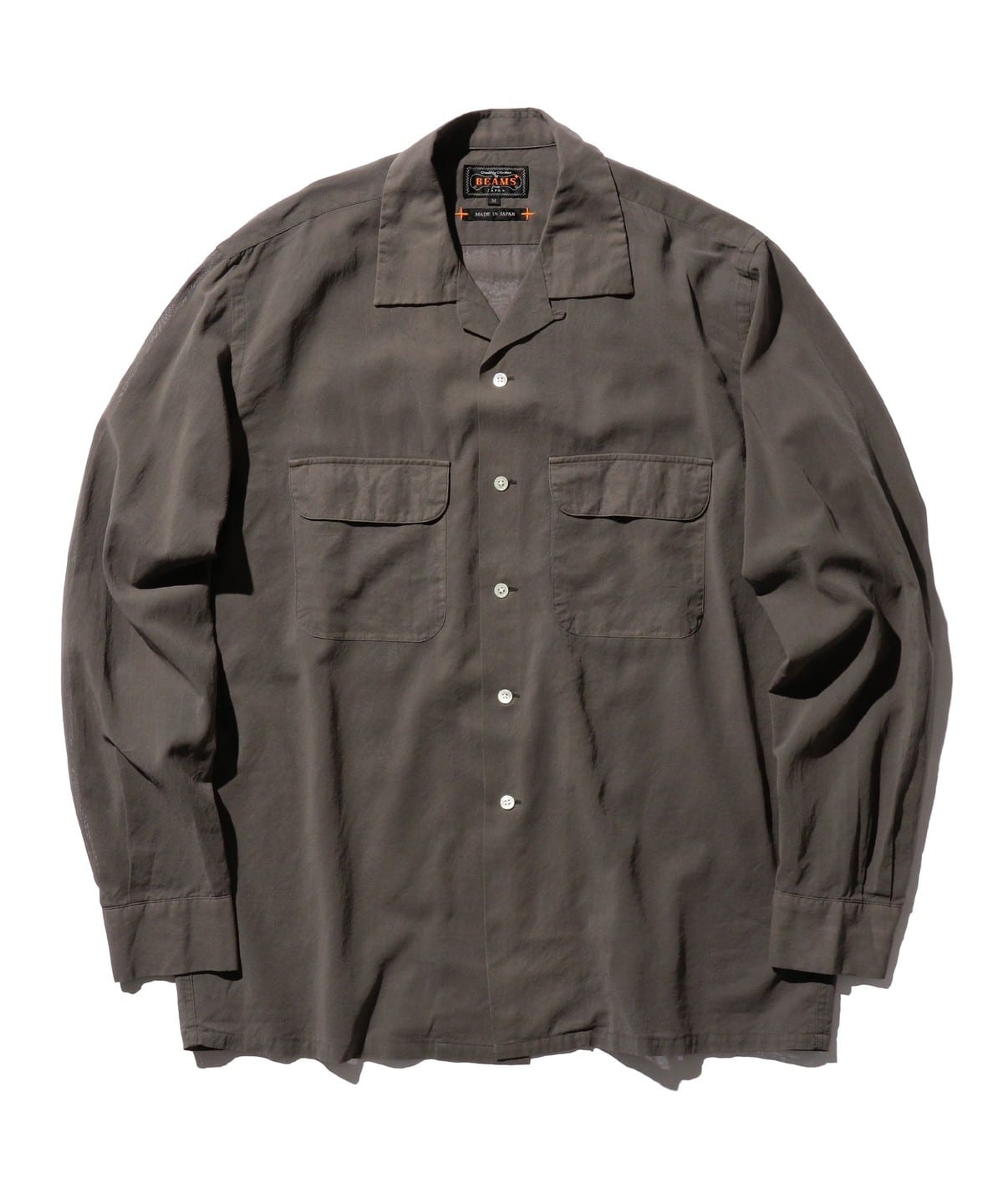 Open Collar 100/2 Organdy Garment Dye シャツ・ブラウス MEN CHARCOAL. G L Open Collar 100/2 Organdy Garment Dye シャツ・ブラウス MEN CHARCOAL. G L