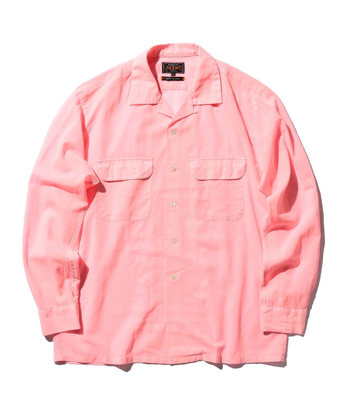 Open Collar 100/2 Organdy Garment Dye シャツ・ブラウス MEN PINK L Open Collar 100/2 Organdy Garment Dye シャツ・ブラウス MEN PINK L